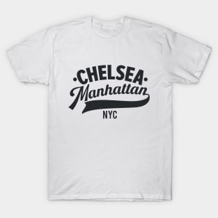 Chelsea Manhattan NYC- Minimal Neighborhood Typo Art T-Shirt